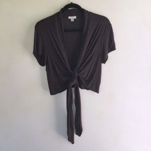 Cache Front Tie Cardigan Short Sleeve